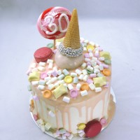 Food - Melting Icecream and Macaron Cake